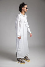Brilliant White/ Black Thobe