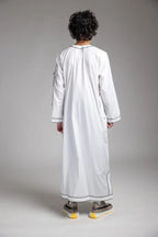 Brilliant White/ Black Thobe