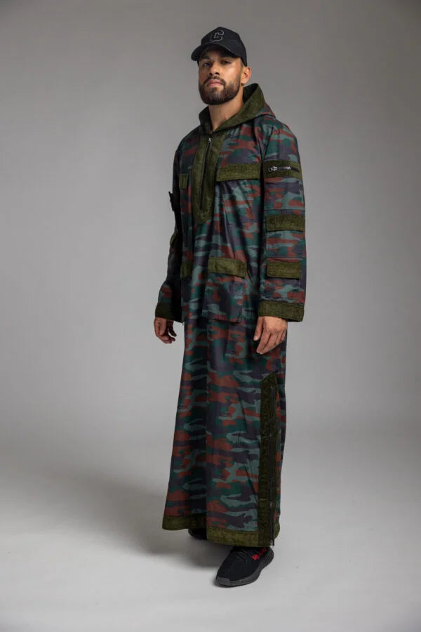 GREEN & RED CAMO THOBE