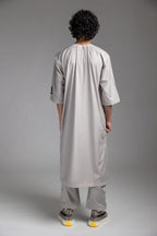 LIGHT GREY THOBE KURTA TOP