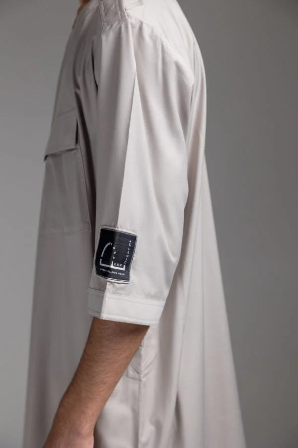 LIGHT GREY THOBE KURTA TOP