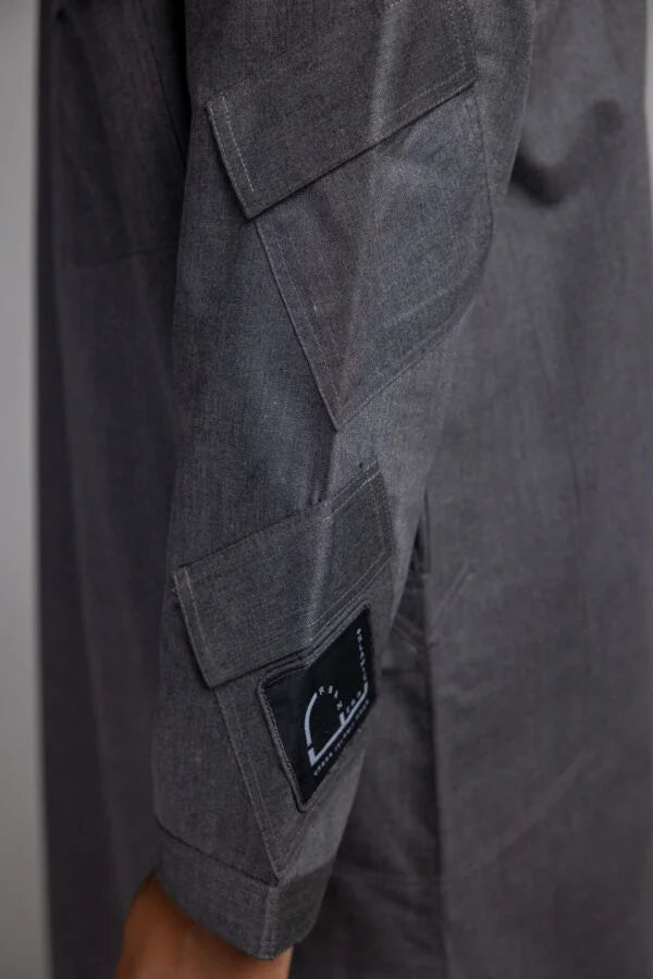 GREY THOBE KURTA TOP