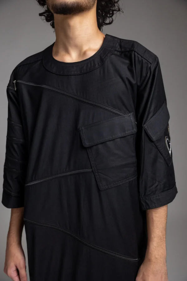 BLACK KHALID BIN WALID KURTA